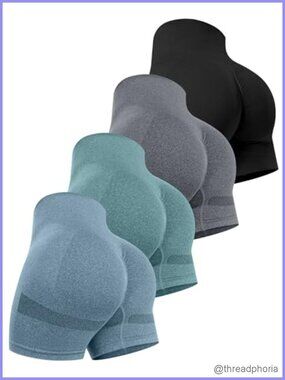 High Waisted Seamless Workout Shorts Butt Lifting Squat Proof Gym Shorts